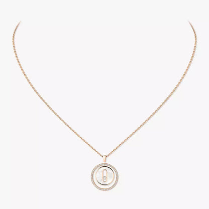 [Clara Jewely]Lucky Move Diamond Necklace in Rose Gold and White Mother-of-Pearl