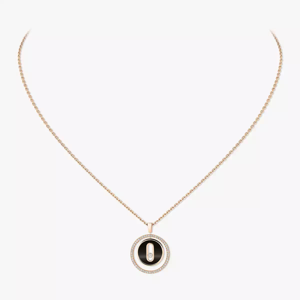 [Clara Jewely]Lucky Move Diamond Necklace in Rose Gold and White Mother-of-Pearl