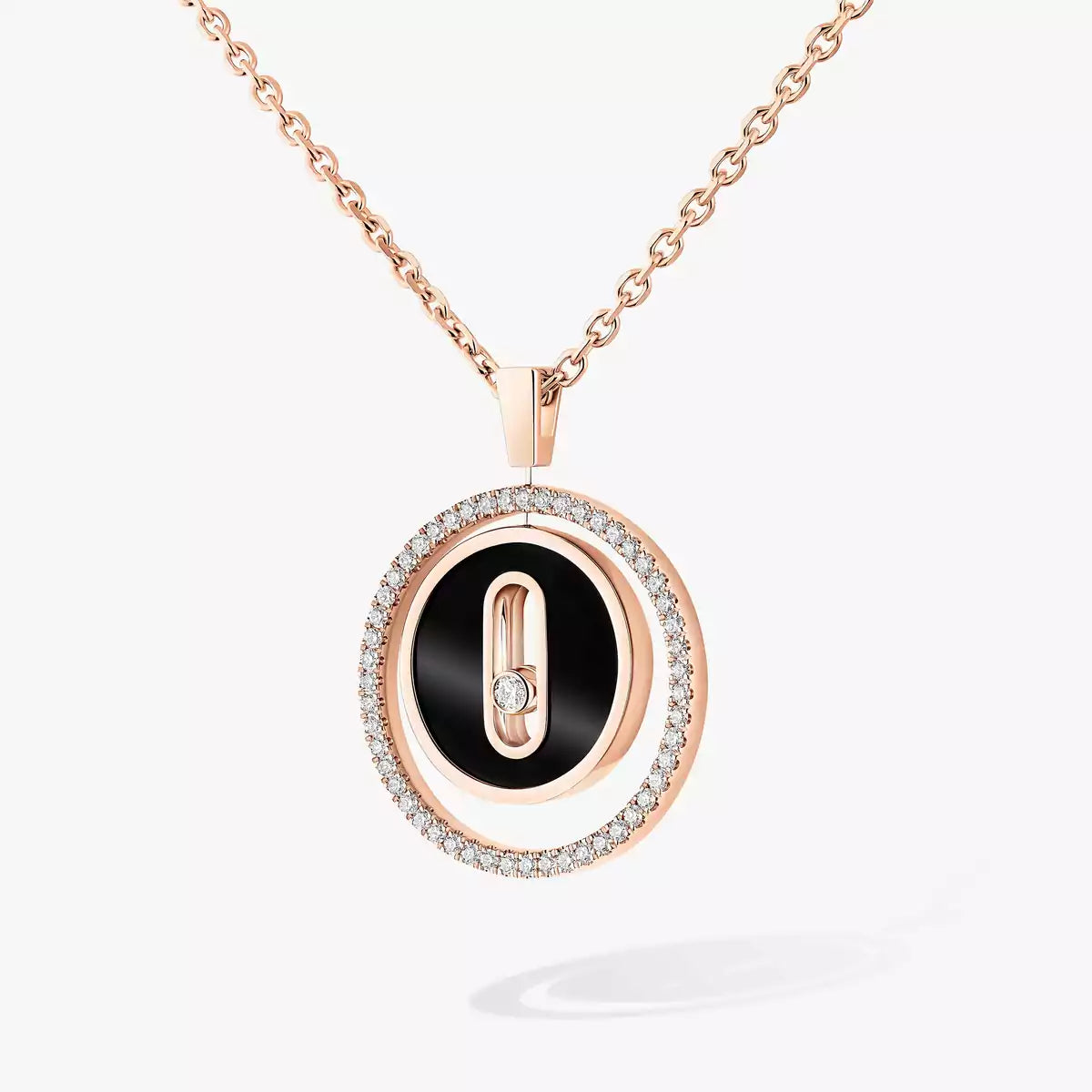 [Clara Jewely]Lucky Move Diamond Necklace in Rose Gold and White Mother-of-Pearl