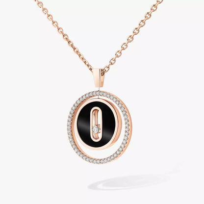 [Clara Jewely]Lucky Move Diamond Necklace in Rose Gold and White Mother-of-Pearl