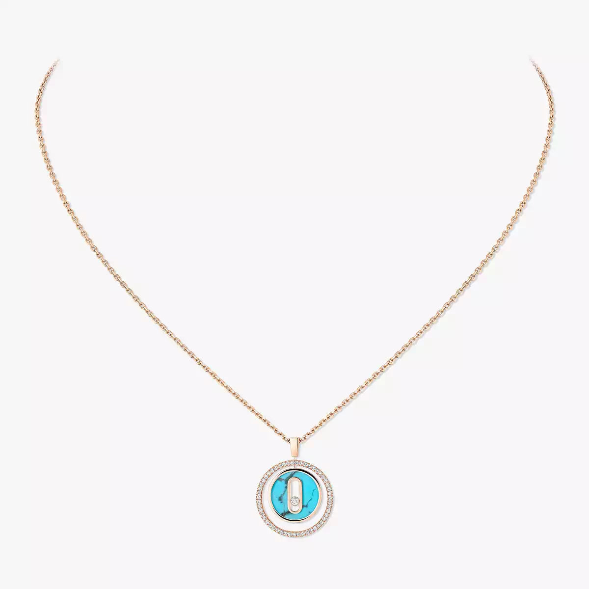 [Clara Jewely]Lucky Move Diamond Necklace in Rose Gold and White Mother-of-Pearl