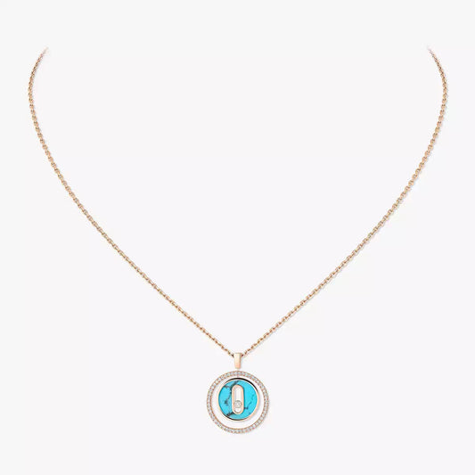 [Clara Jewely]Lucky Move Diamond Necklace in Rose Gold and White Mother-of-Pearl