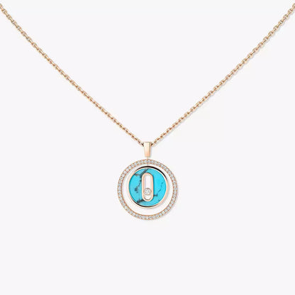 [Clara Jewely]Lucky Move Diamond Necklace in Rose Gold and White Mother-of-Pearl