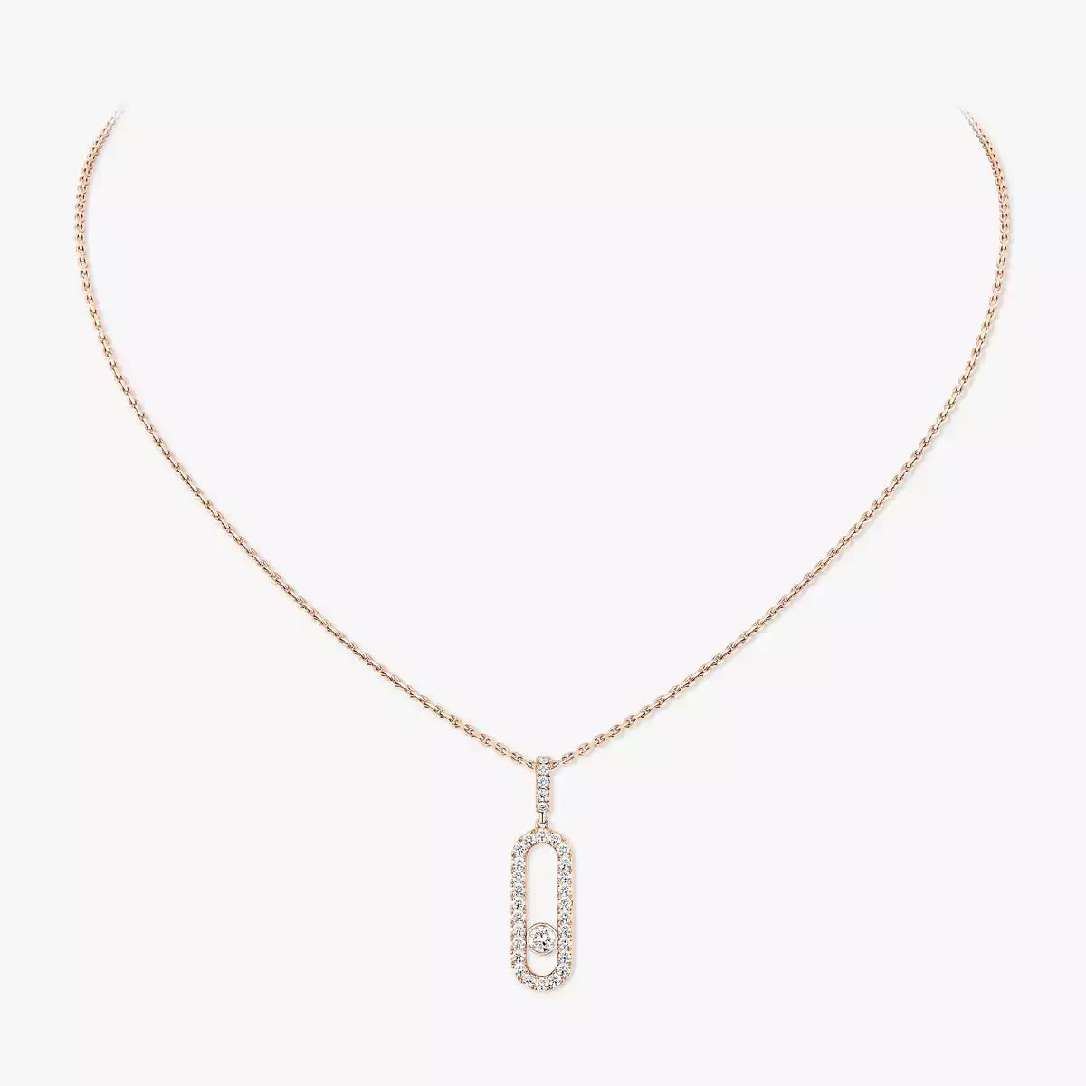 [Clara Jewely]Move Uno Diamond Necklace in Rose Gold