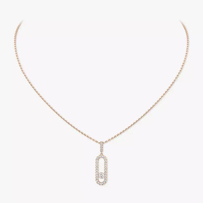 [Clara Jewely]Move Uno Diamond Necklace in Rose Gold