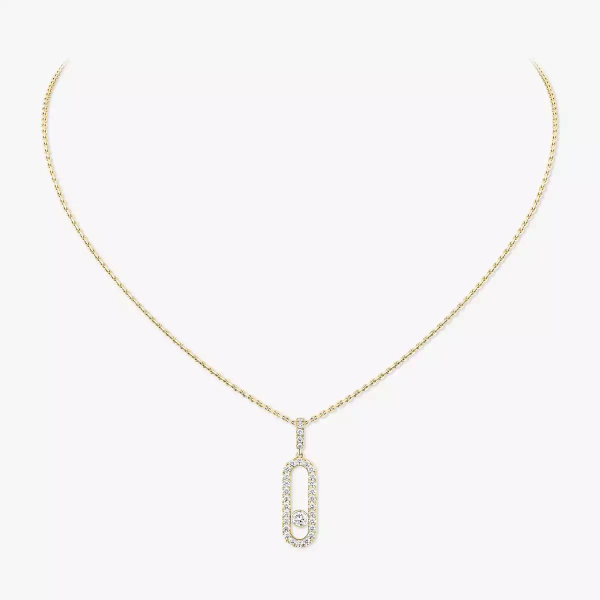 [Clara Jewely]Move Uno Diamond Necklace in Rose Gold