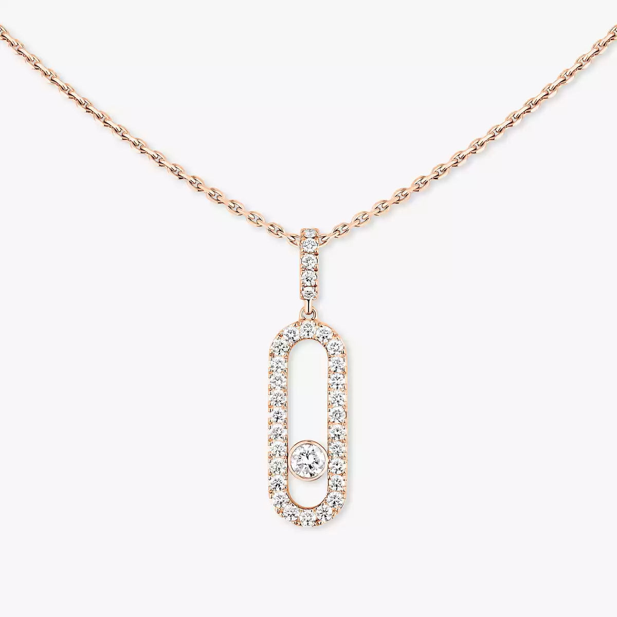 [Clara Jewely]Move Uno Diamond Necklace in Rose Gold