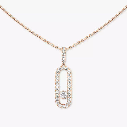 [Clara Jewely]Move Uno Diamond Necklace in Rose Gold