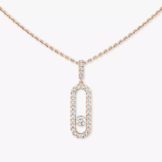 [Clara Jewely]Move Uno Diamond Necklace in Rose Gold