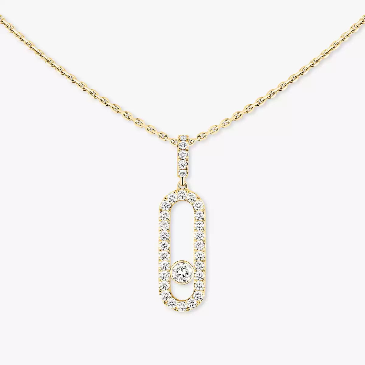 [Clara Jewely]Move Uno Diamond Necklace in Rose Gold