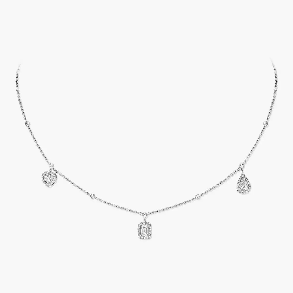 [Clara Jewely]My Twin Diamond Necklace in Silver