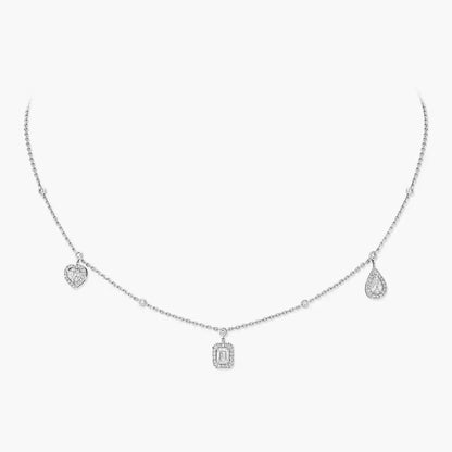 [Clara Jewely]My Twin Diamond Necklace in Silver