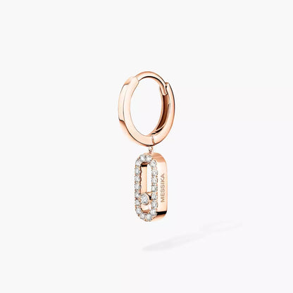 [Clara Jewely]Move Uno Single Diamond Hoop Earring
