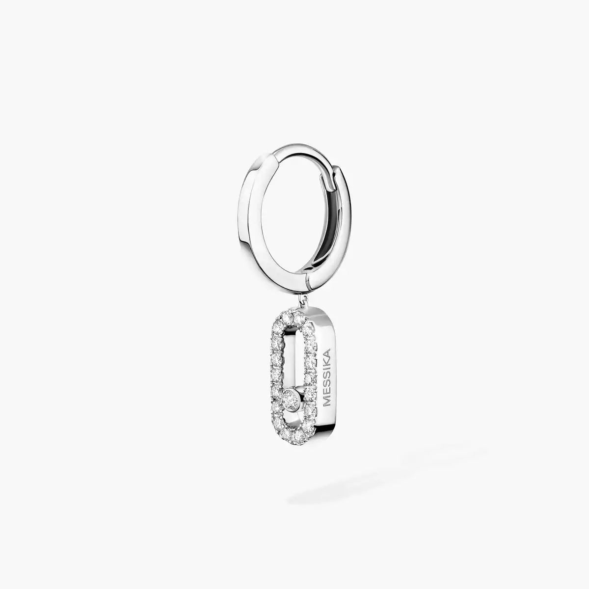 [Clara Jewely]Move Uno Single Diamond Hoop Earring