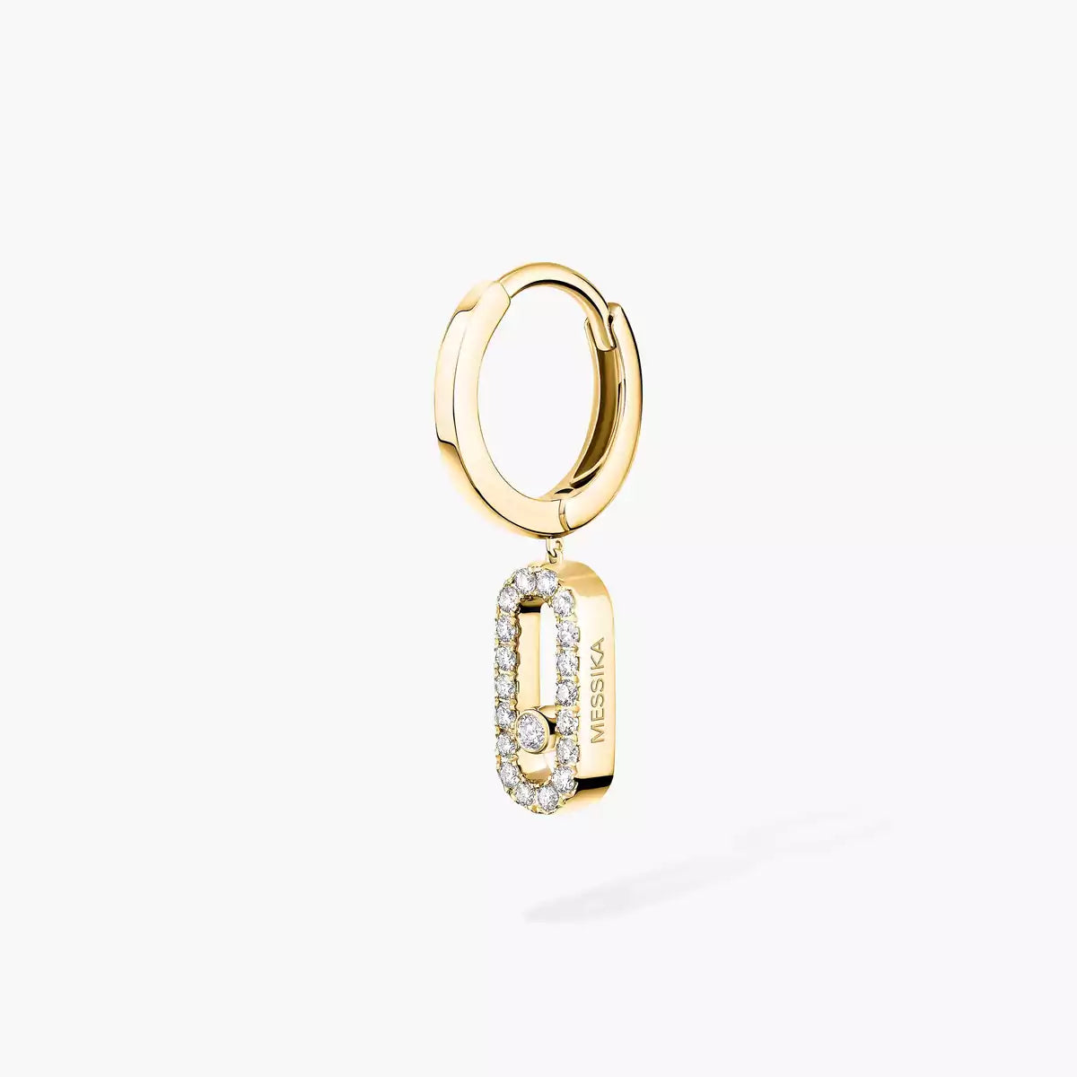 [Clara Jewely]Move Uno Single Diamond Hoop Earring