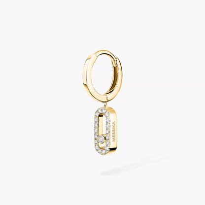 [Clara Jewely]Move Uno Single Diamond Hoop Earring