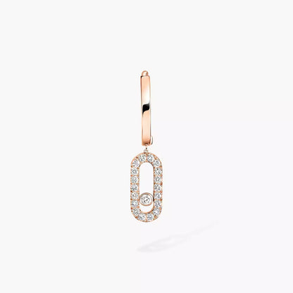 [Clara Jewely]Move Uno Single Diamond Hoop Earring