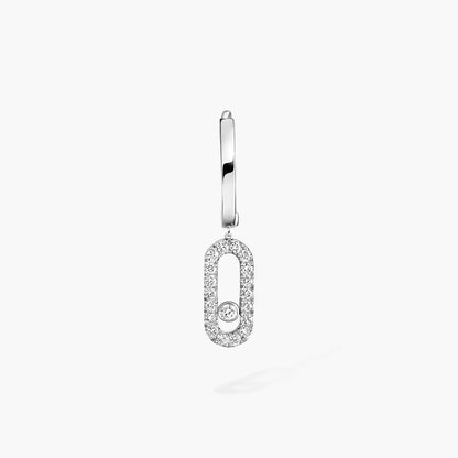 [Clara Jewely]Move Uno Single Diamond Hoop Earring
