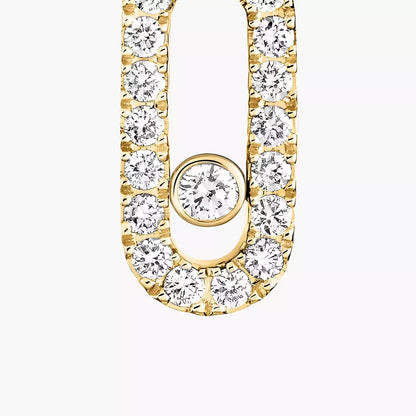[Clara Jewely]Move Uno Single Diamond Hoop Earring