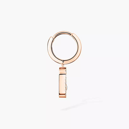[Clara Jewely]Move Uno Single Diamond Hoop Earring