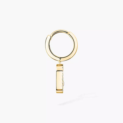 [Clara Jewely]Move Uno Single Diamond Hoop Earring