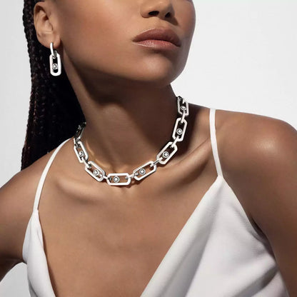 [Clara Jewely]So Move XL Diamond Pendant Earrings