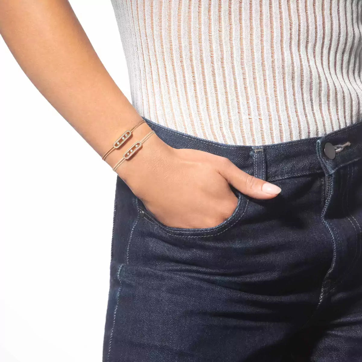 [Clara Jewely]Messika Care(s) pink cord pav茅 bracelet