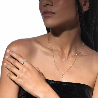 [Clara Jewely]Diamond Necklace My Twin 2 Rows