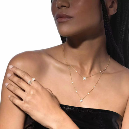 [Clara Jewely]Diamond Necklace My Twin 2 Rows