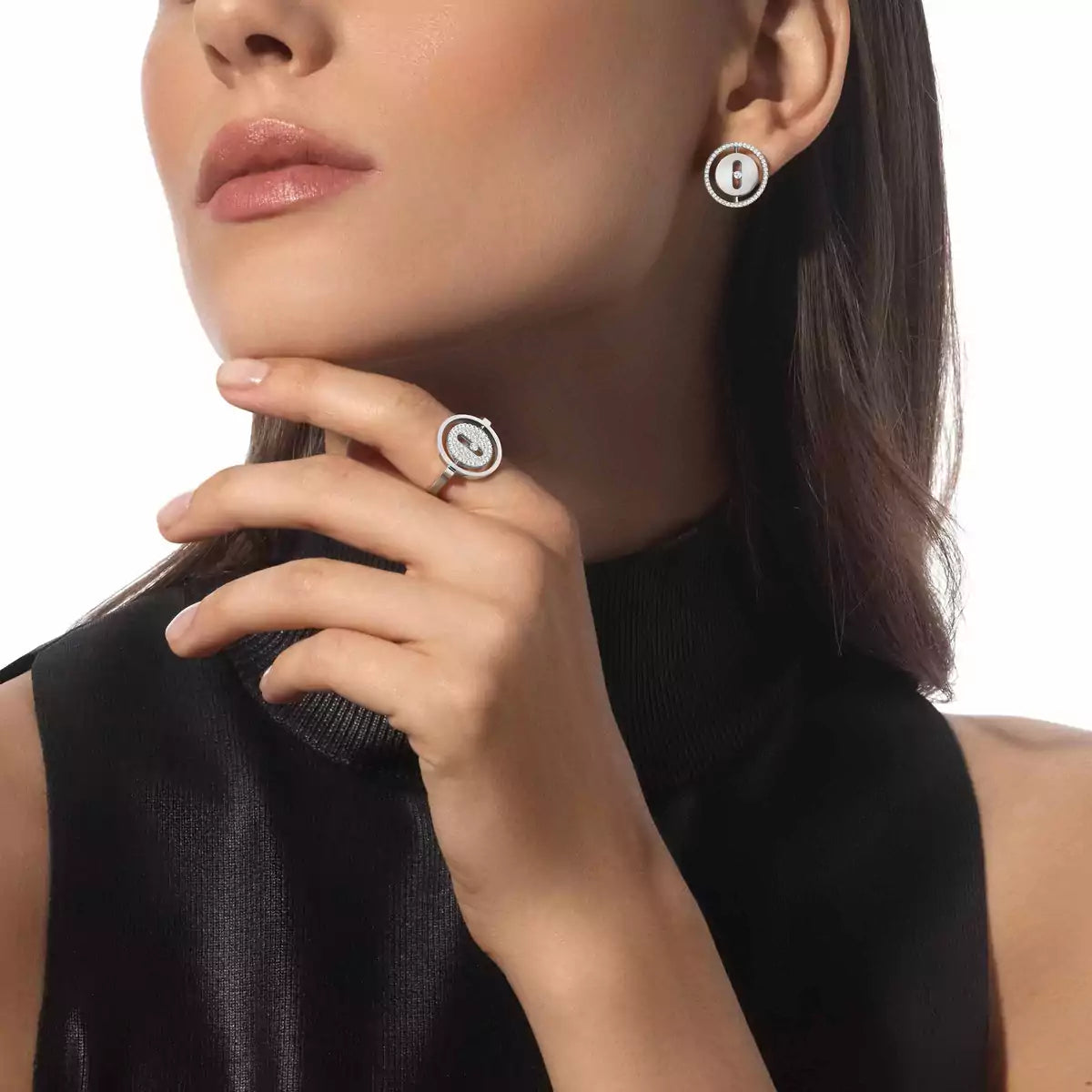 [Clara Jewely]Lucky Move Diamond Earrings