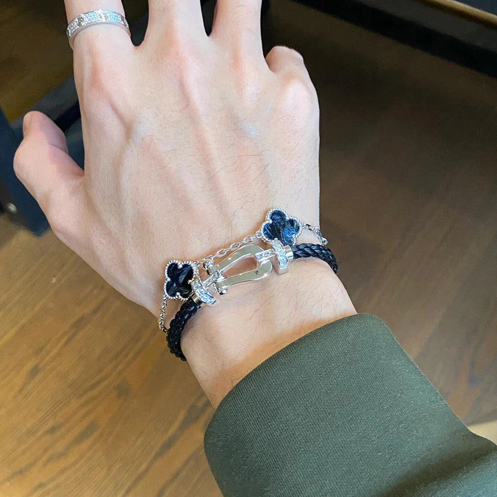 [Clara Jewels]CLOVER 5 MOTIF PIETERSITE BRACELET COLLECTION