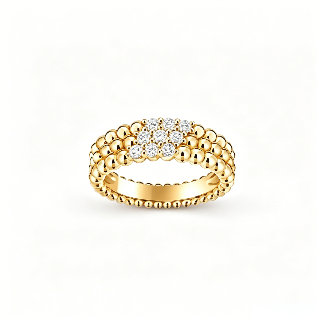 [Clara Jewels] THREE-ROW DIAMOND RING