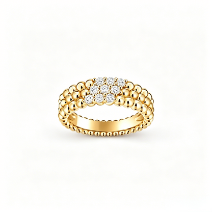 [Clara Jewels] THREE-ROW DIAMOND RING