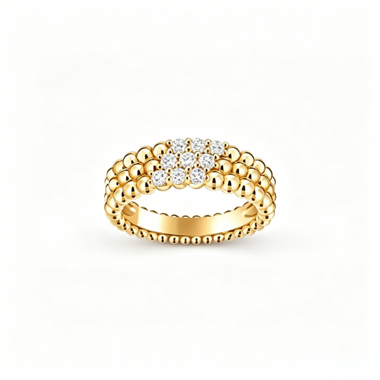 [Clara Jewels] THREE-ROW DIAMOND RING