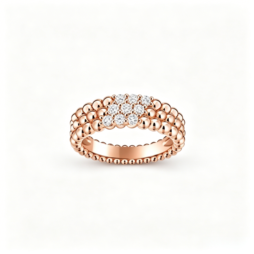 [Clara Jewels] THREE-ROW DIAMOND RING