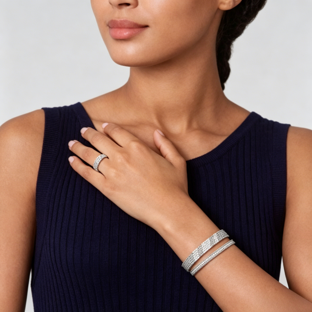 [Clara Jewels] THREE-ROW DIAMOND RING