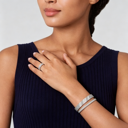 [Clara Jewels] THREE-ROW DIAMOND RING