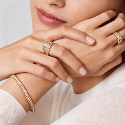 [Clara Jewels] THREE-ROW DIAMOND RING