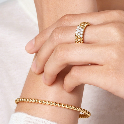[Clara Jewels] THREE-ROW DIAMOND RING