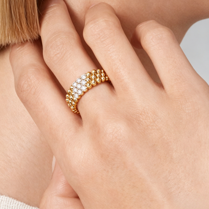[Clara Jewels] THREE-ROW DIAMOND RING