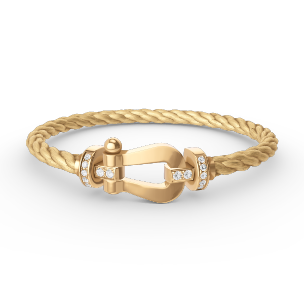 [Clara Jewels]FORCE LARGE HORSESHOE HALF DIAMOND BRACELET GOLD