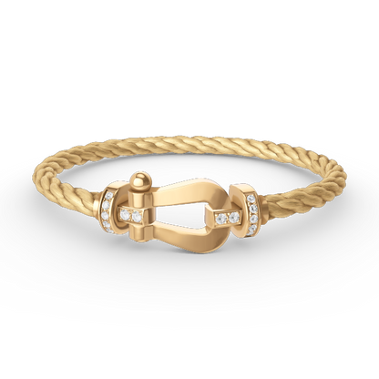 [Clara Jewels]FORCE LARGE HORSESHOE HALF DIAMOND BRACELET GOLD