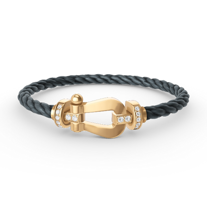 [Clara Jewels]FORCE LARGE HORSESHOE HALF DIAMOND BRACELET GOLD