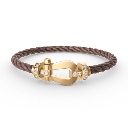 [Clara Jewels]FORCE LARGE HORSESHOE HALF DIAMOND BRACELET GOLD