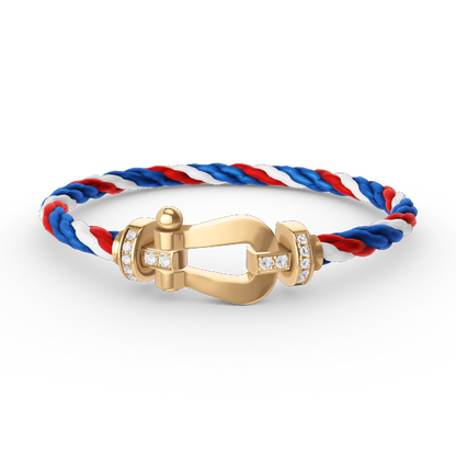 [Clara Jewels]FORCE LARGE HORSESHOE HALF DIAMOND BRACELET GOLD