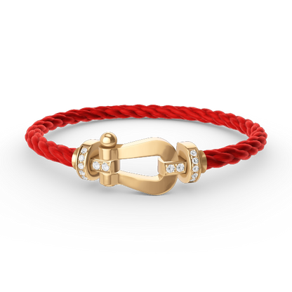 [Clara Jewels]FORCE LARGE HORSESHOE HALF DIAMOND BRACELET GOLD