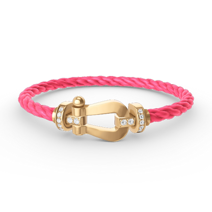 [Clara Jewels]FORCE LARGE HORSESHOE HALF DIAMOND BRACELET GOLD