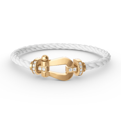 [Clara Jewels]FORCE LARGE HORSESHOE HALF DIAMOND BRACELET GOLD