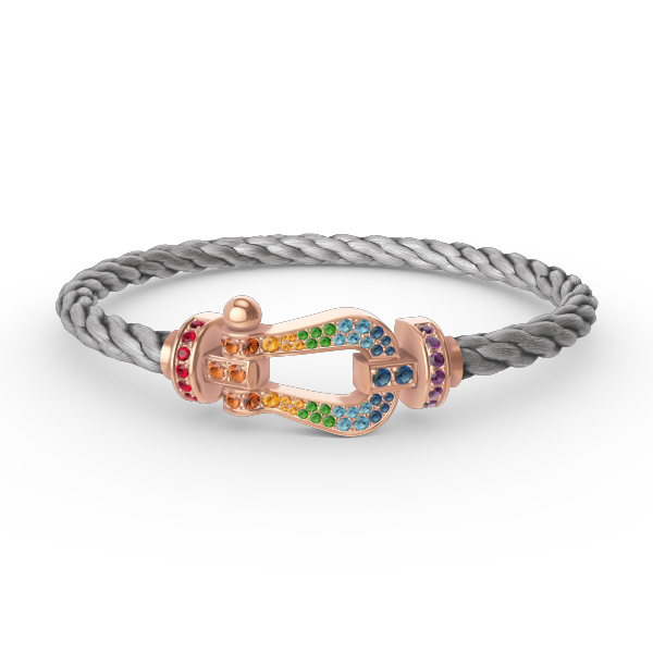 [Clara Jewels]FORCE LARGE HORSESHOE  COLORED DIAMOND BRACELET ROSE GOLD