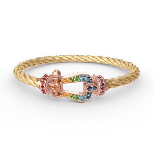 [Clara Jewels]FORCE LARGE HORSESHOE  COLORED DIAMOND BRACELET ROSE GOLD